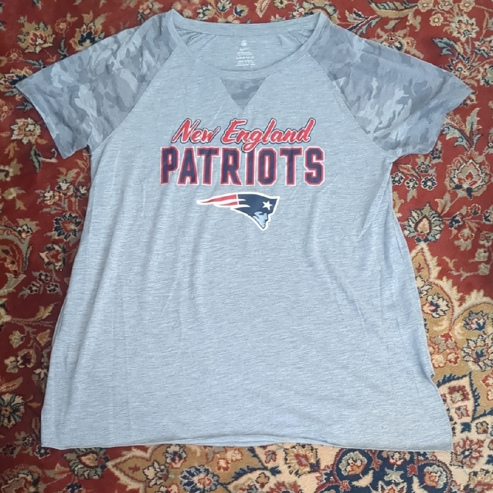 NFL New England Patriots Teen Gray Camo Short Sleeve T-Shirt Size Large